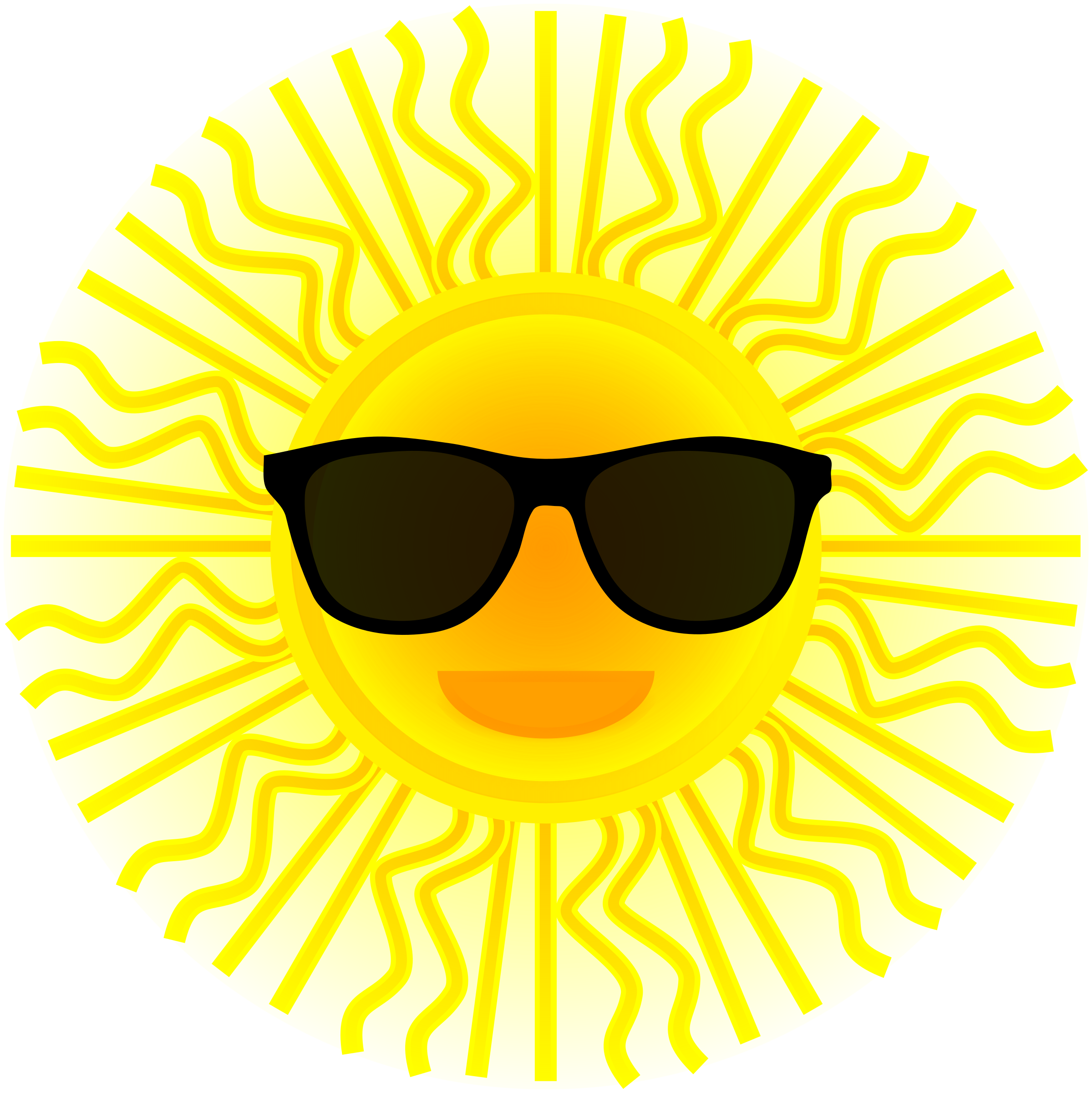 sun with sunglasses clipart - Clipground