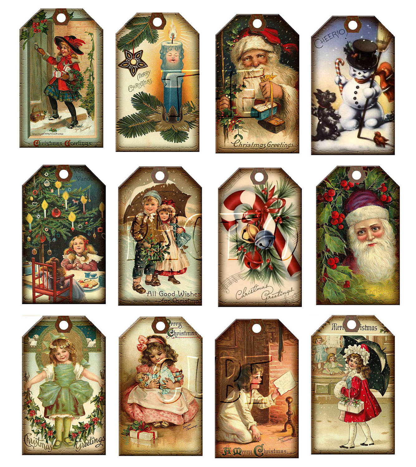 Free Clipart Vintage Christmas Tags For Bakery Gift Giving Clipground