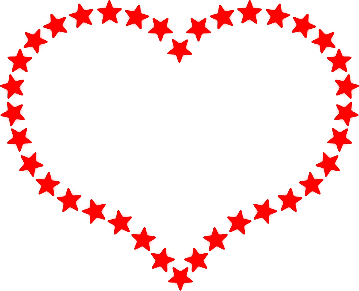 free red heart outline border clipart - Clipground