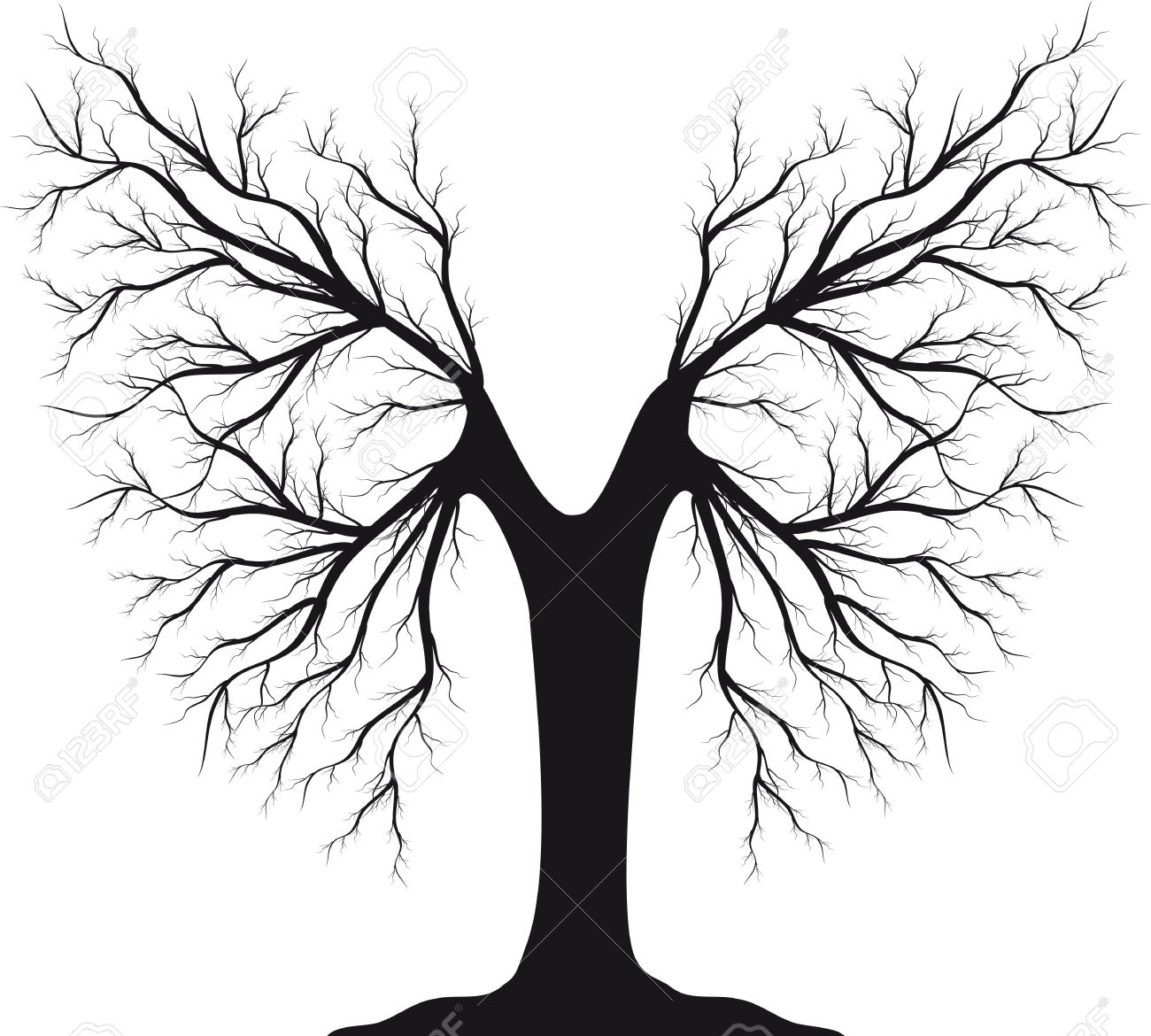 free vector black white shade tree clipart - Clipground