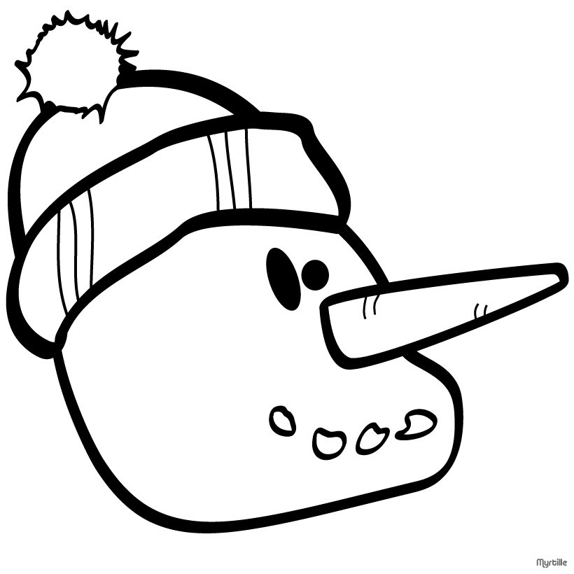 frosty snowman head clipart outline - Clipground