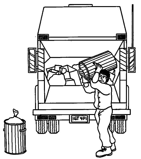 garbage man coloring pages for preschoolers - photo #46