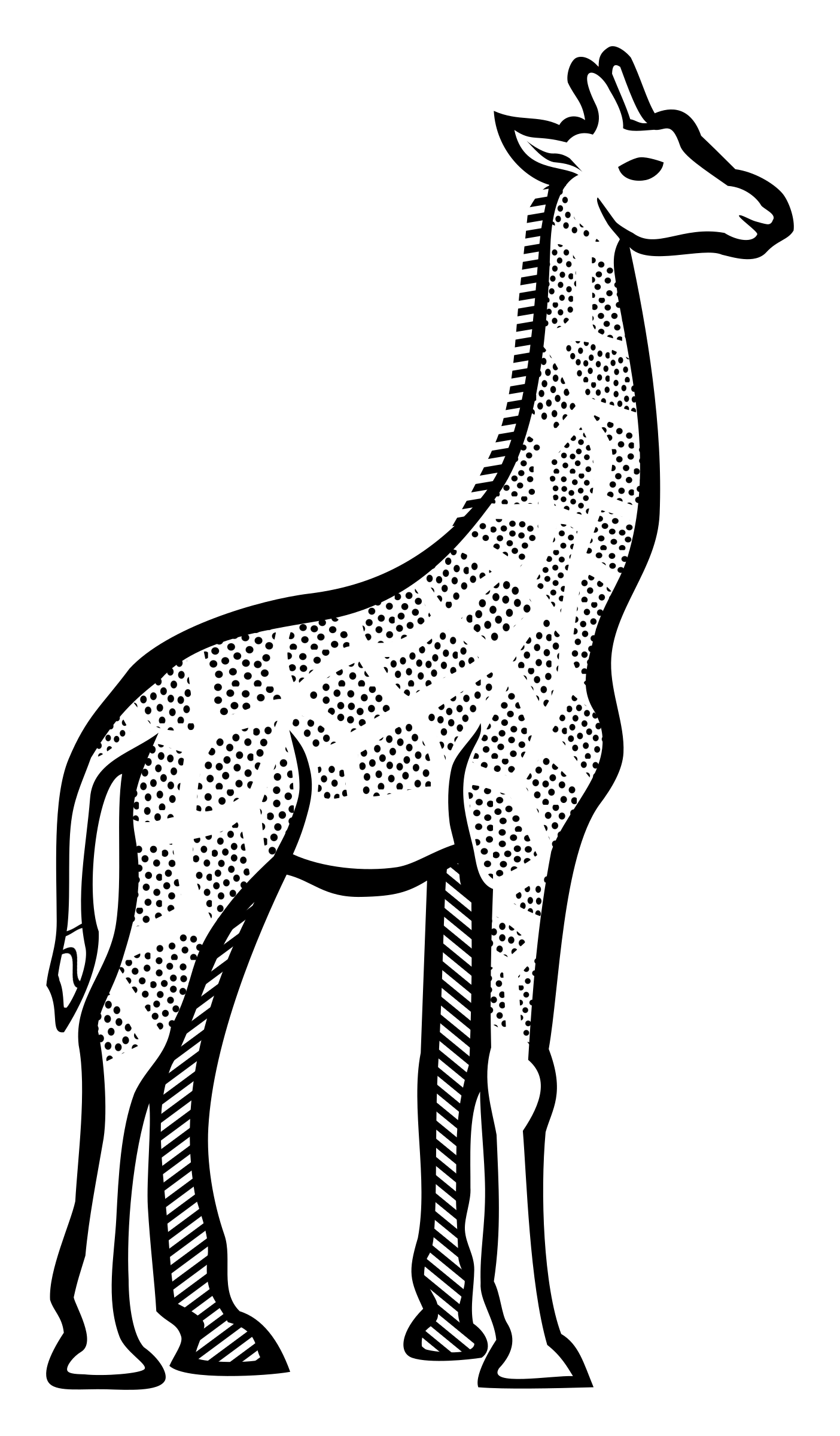 giraffe clipart black and white outline png - Clipground