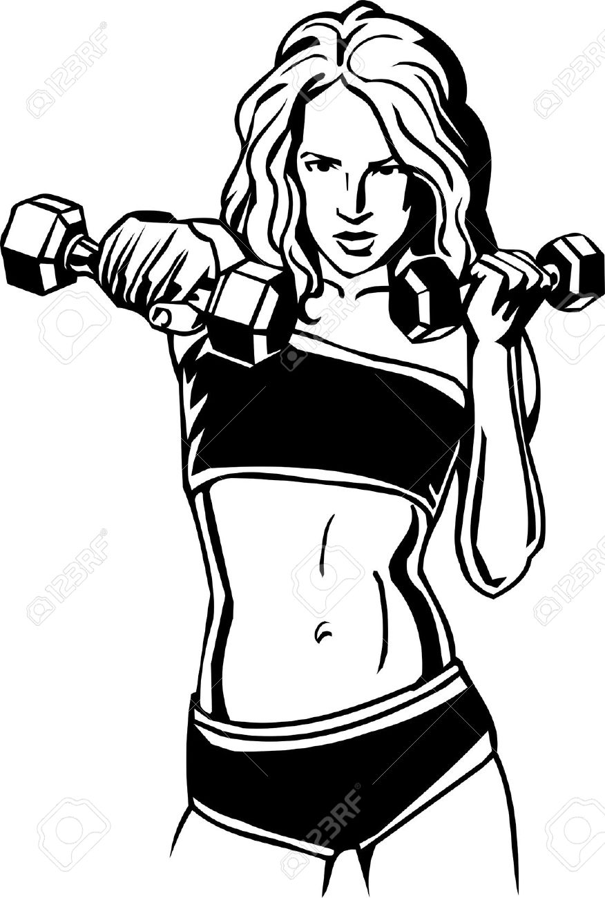 girl muscle clipart - Clipground