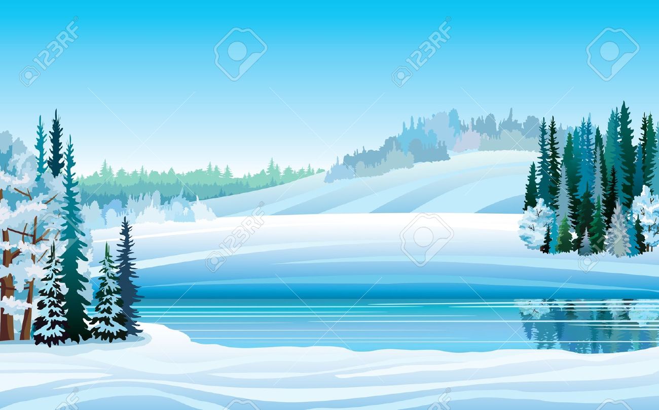 Lake in winter clipart - Clipground