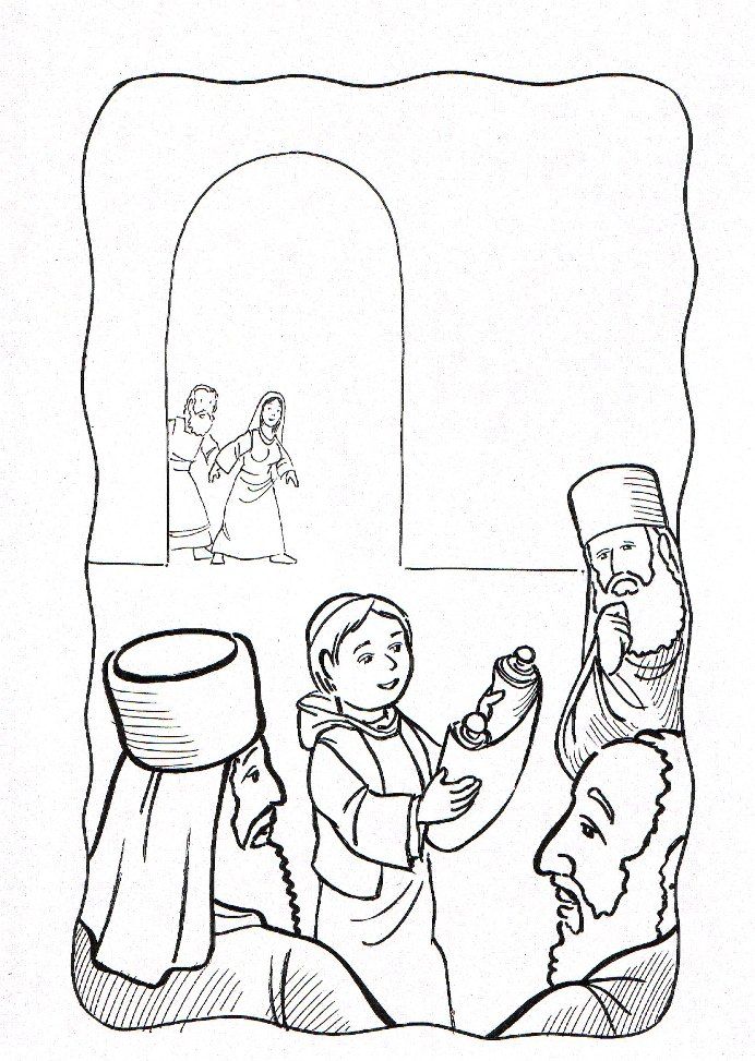 Boy Jesus In Temple Coloring Page Coloring Pages