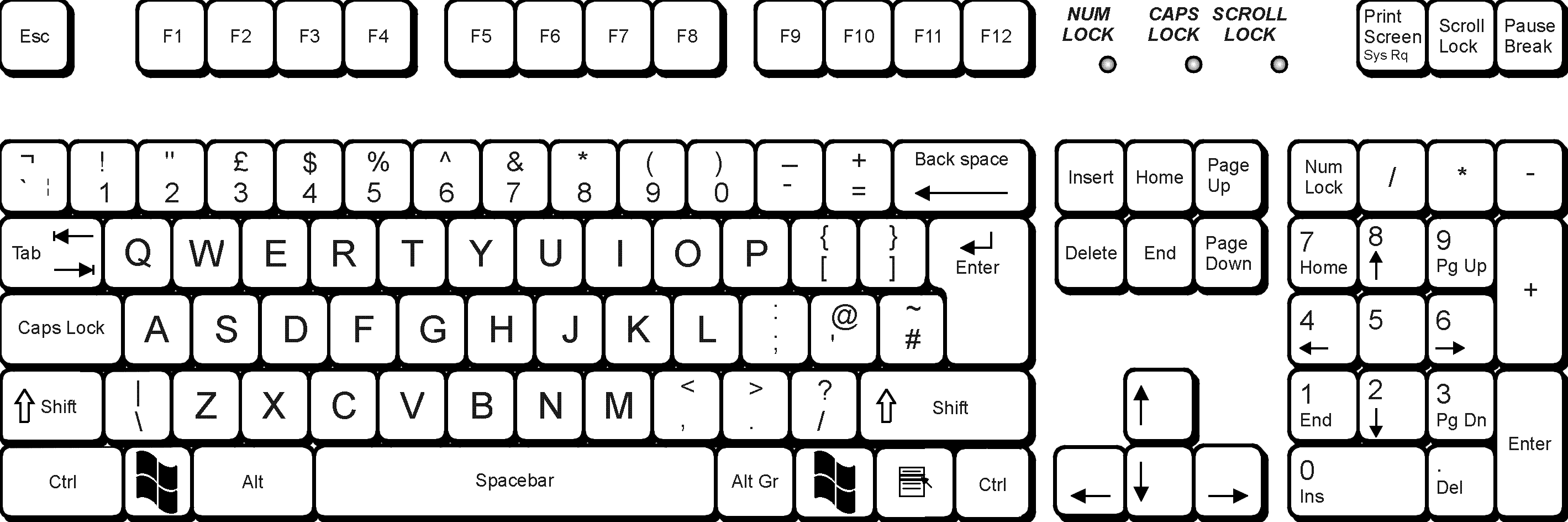 Free Printable Qwerty Keyboard Layout