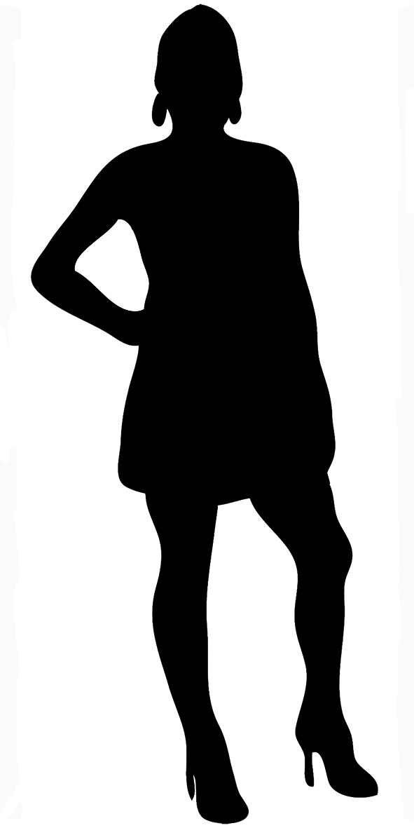 lady standing side silhouette clipart - Clipground