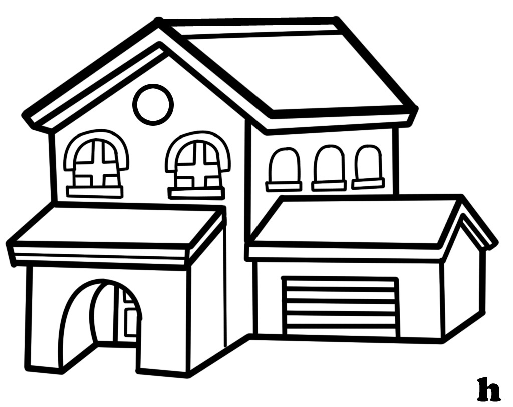 Cute Line Drawing Of A House Sketch for Adult