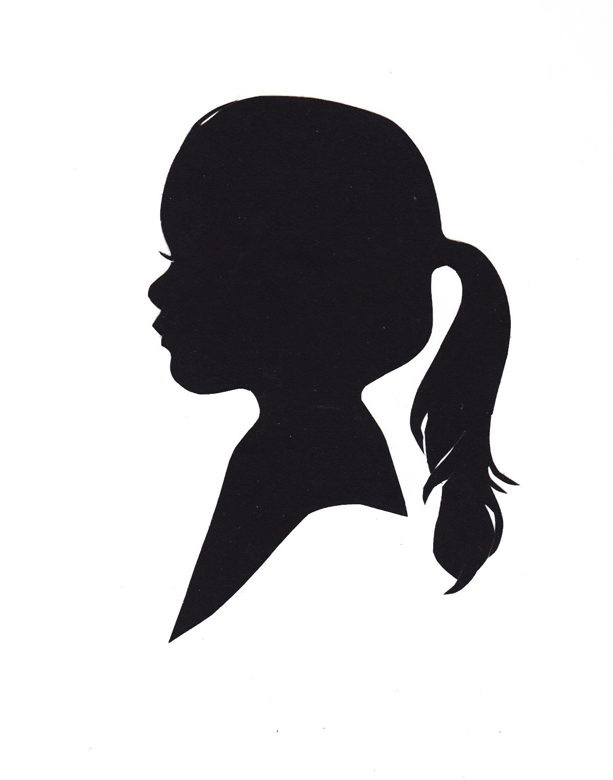 little girl silhouette head clipart - Clipground