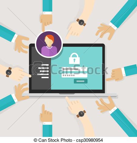 Clipart Vector of securing access from authorize software. Clipart Vector of securing access from authorize software.