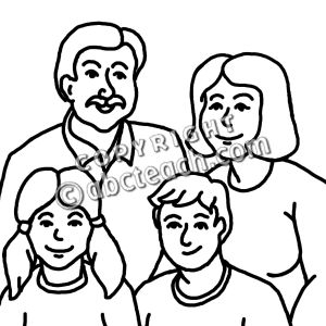 members of the family clipart black and white - Clipground