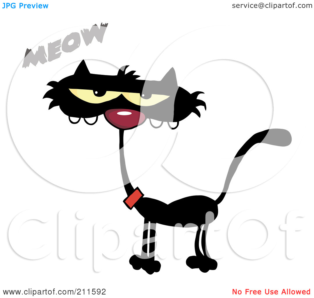 cat meowing clipart - photo #7