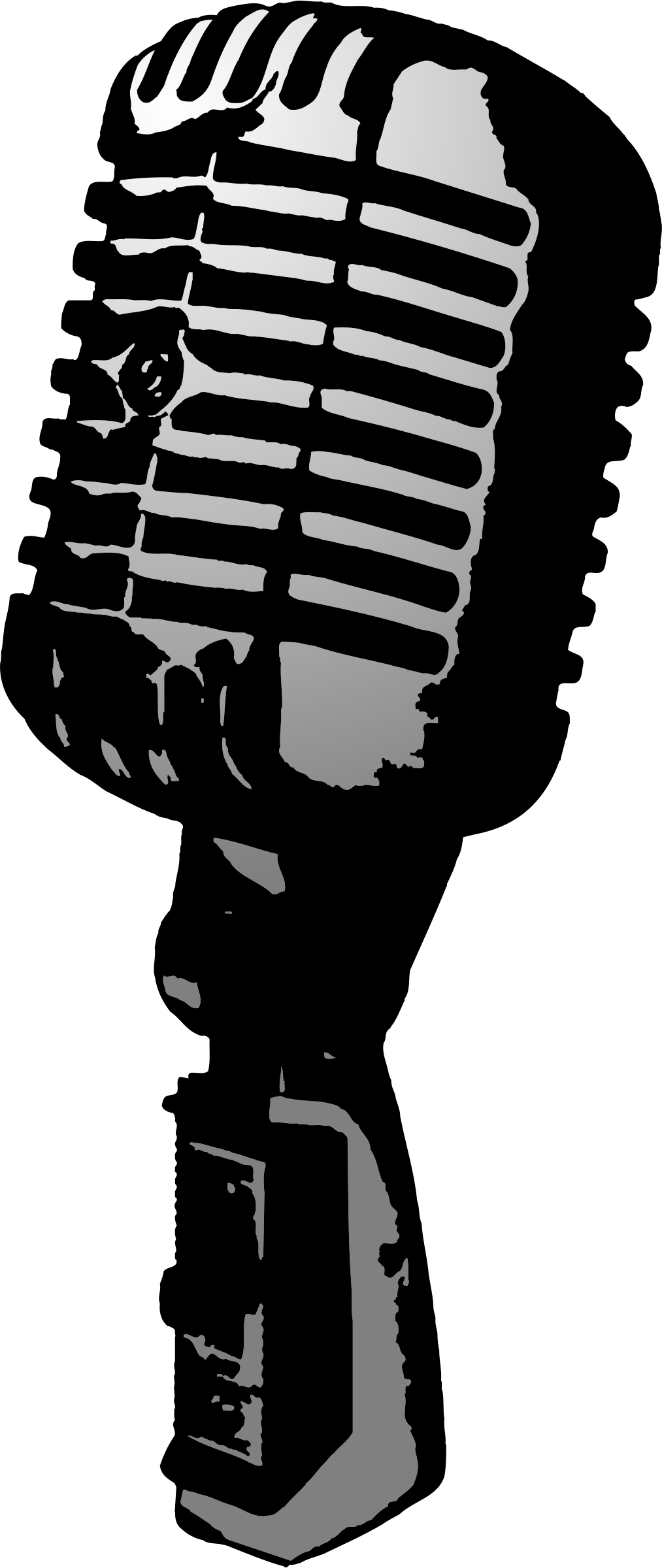 vintage mic silhouette clipart of black - Clipground