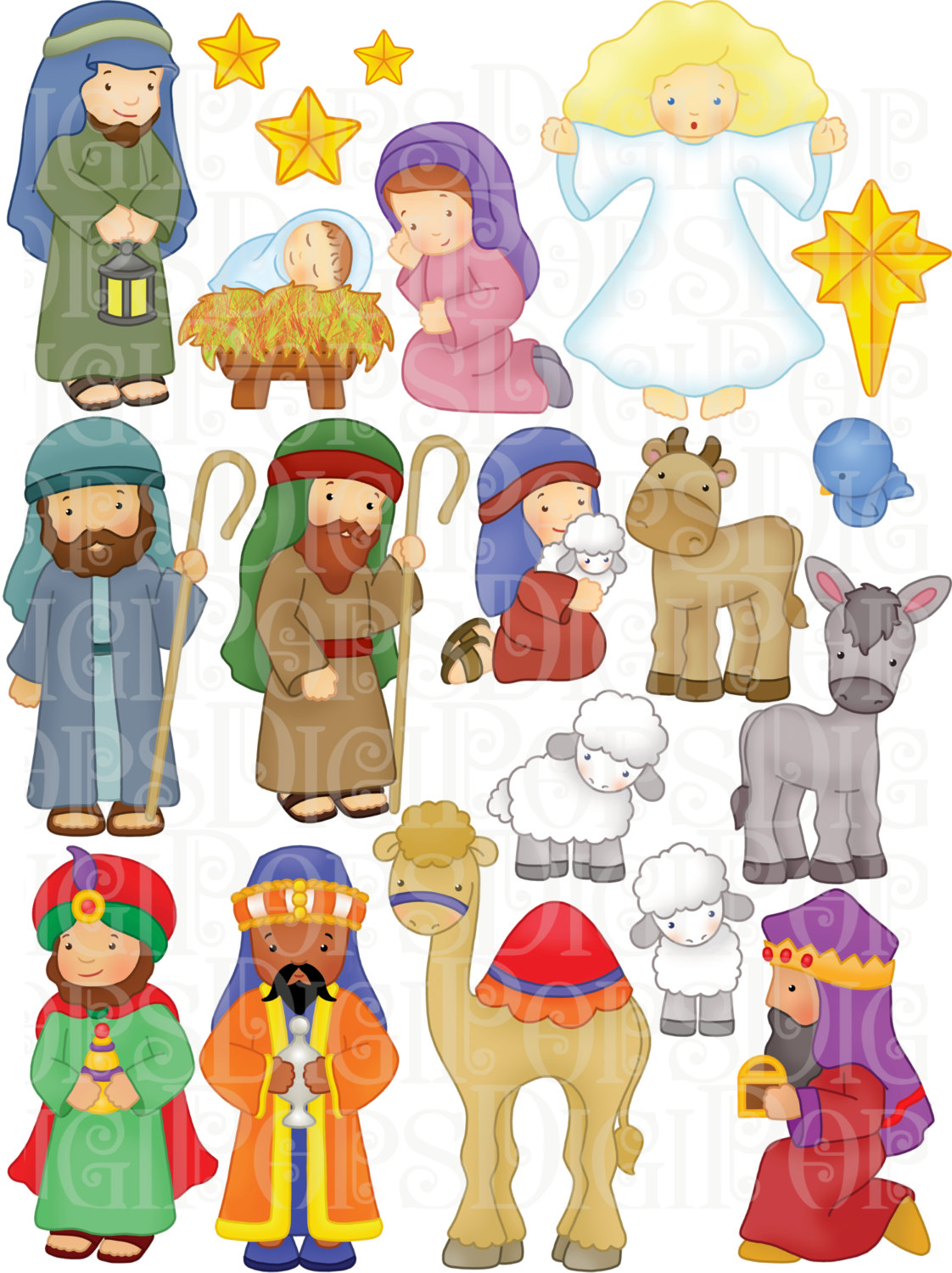 Mary Joseph And Baby Jesus Clipart Clipground