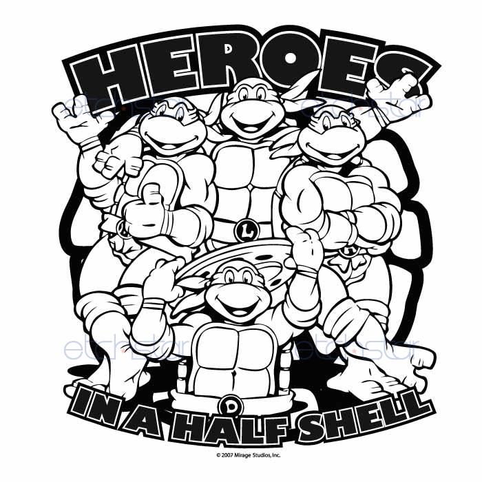 ninja turtles black and white clipart - Clipground