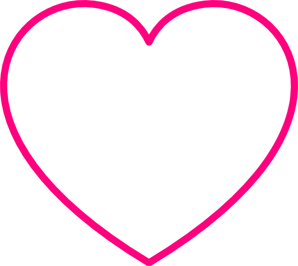 pink heart outline clipart - Clipground