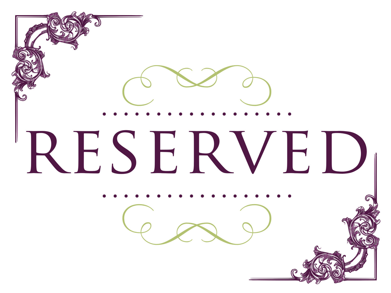 Reserved Table Signs Printable