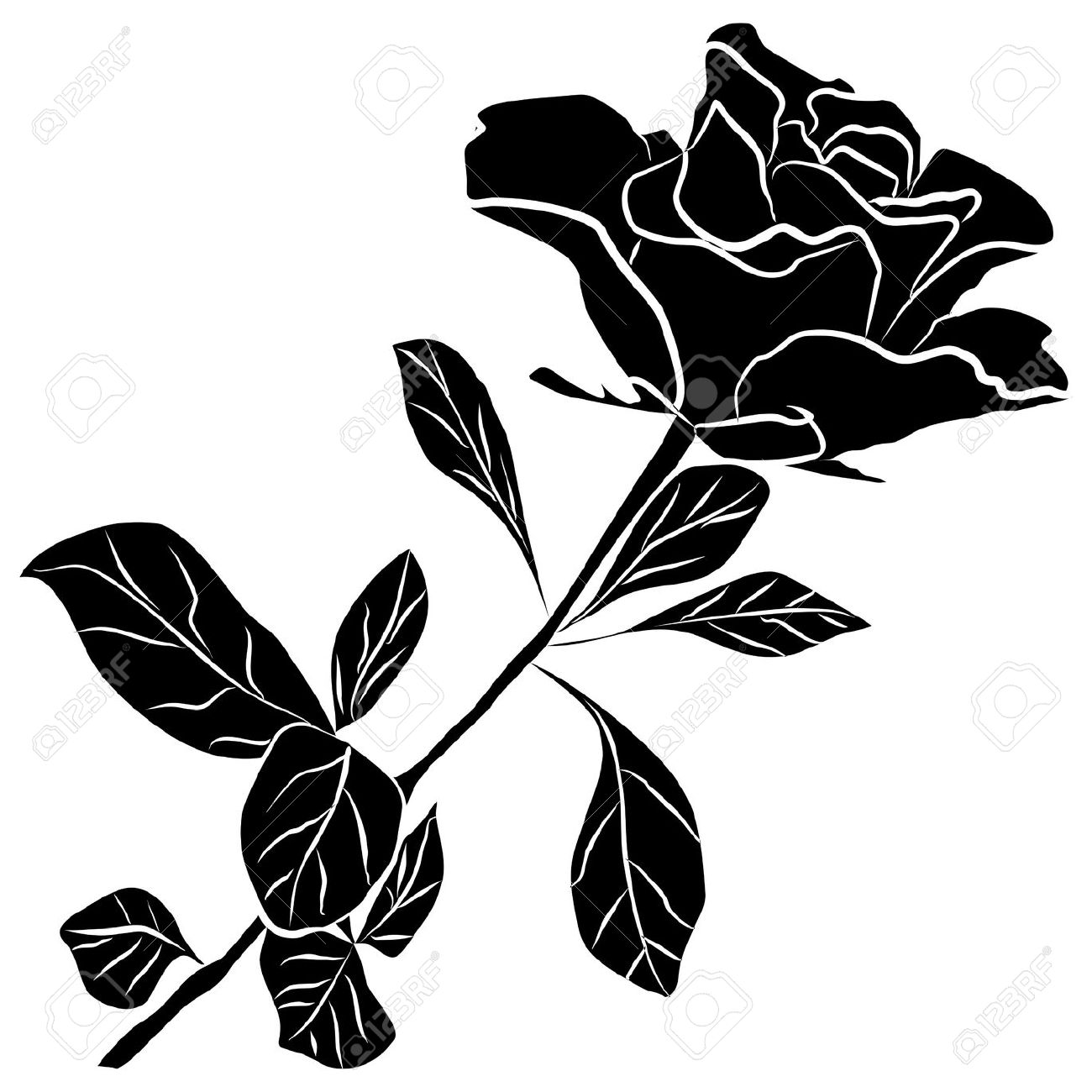 rose clipart silhouette - photo #19