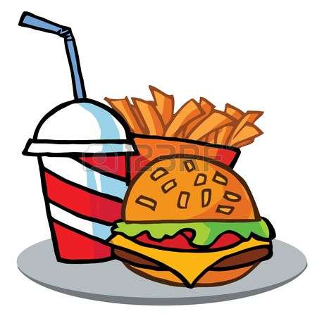 Row burger with fries clipart - Clipground