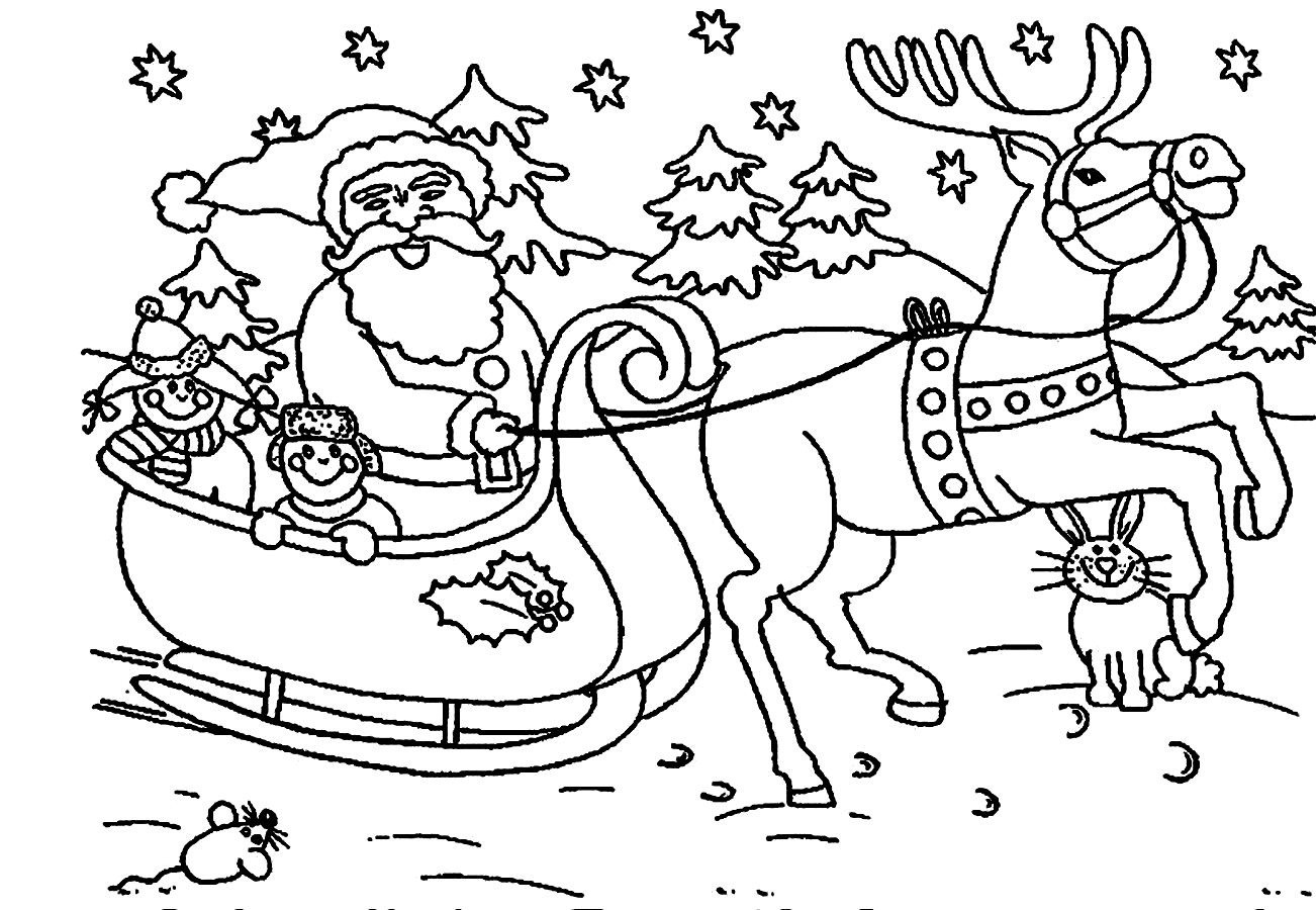 Free printable coloring pages of santa claus