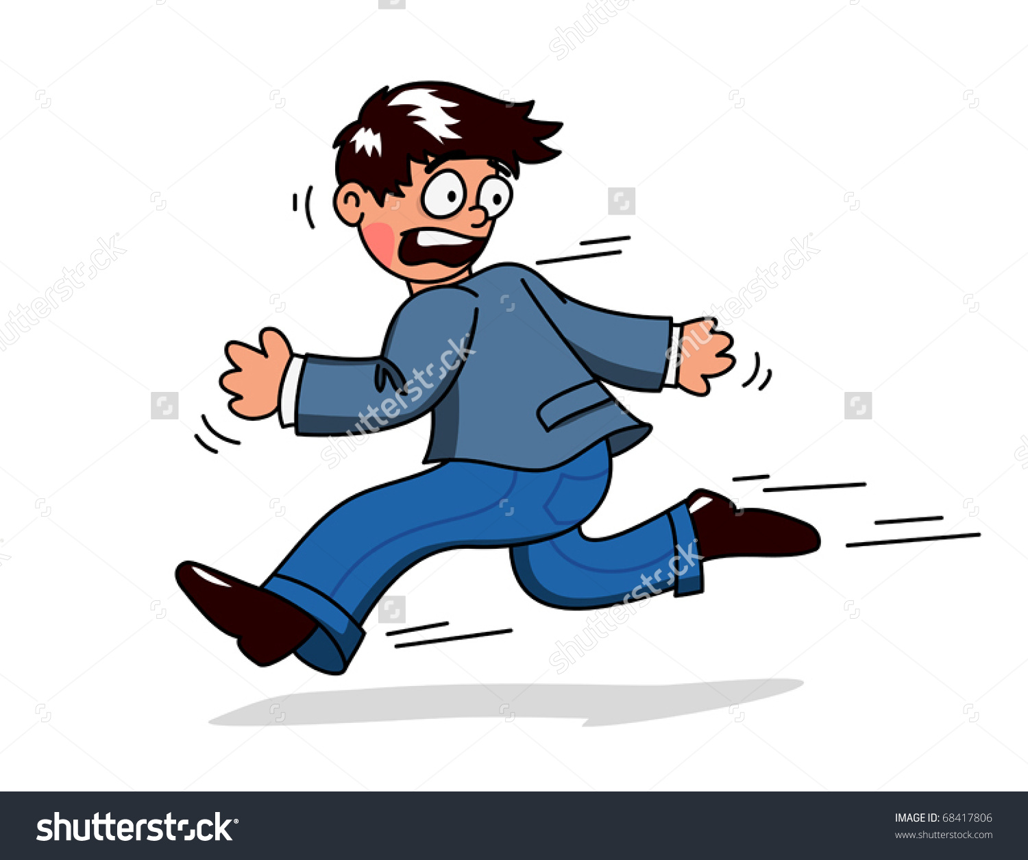 scared man running clipart - Clipground