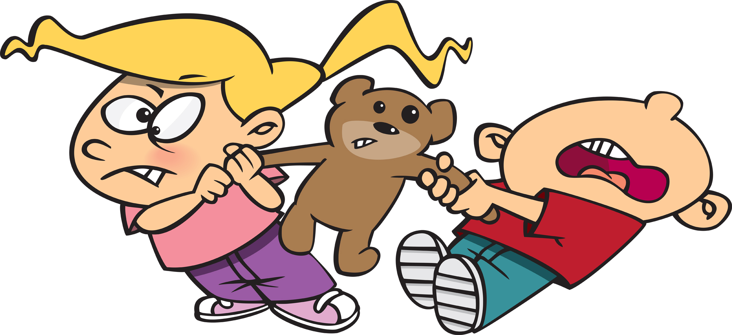 children hitting clipart