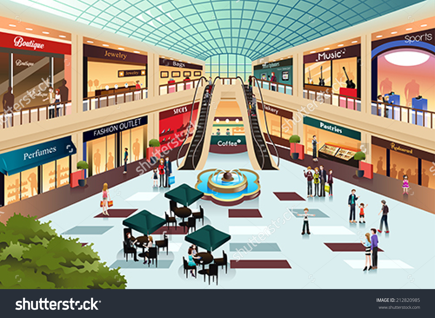 Shopping centre clipart - Clipground