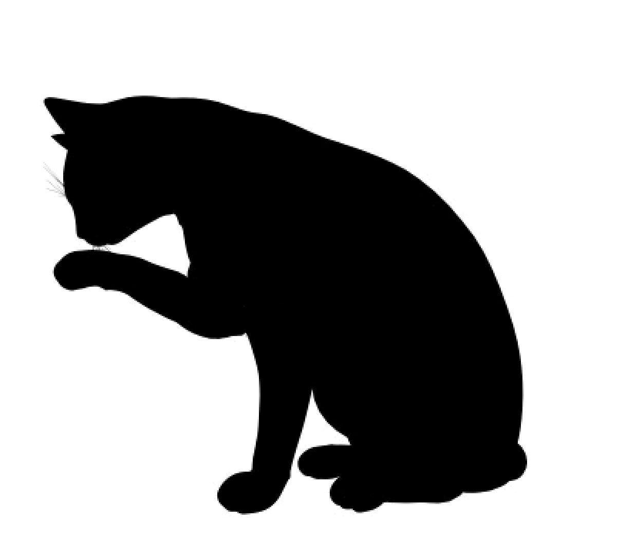free black and white cat head outline clipart - Clipground