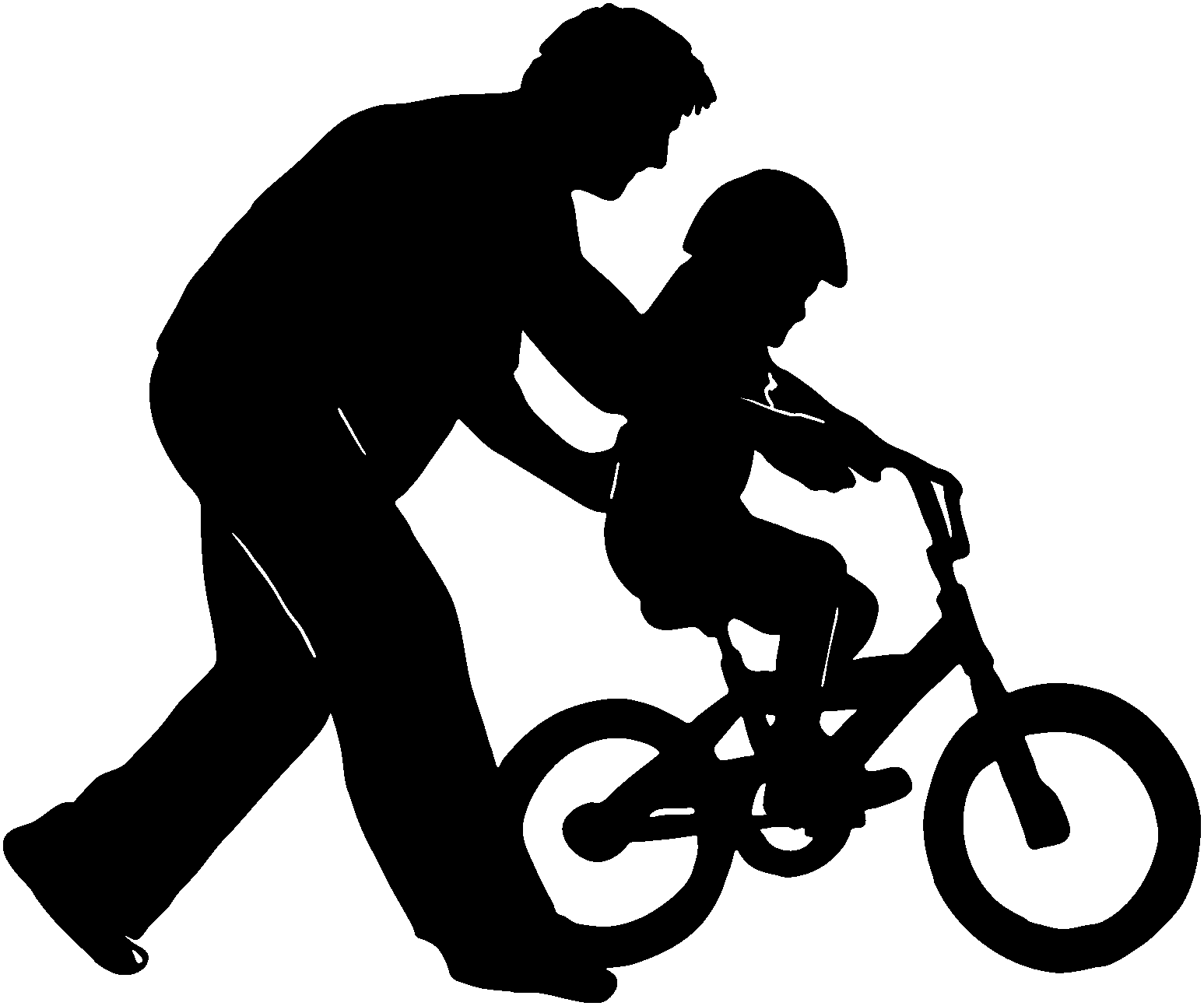 silhouette clipart of kids riding bikes - Clipground