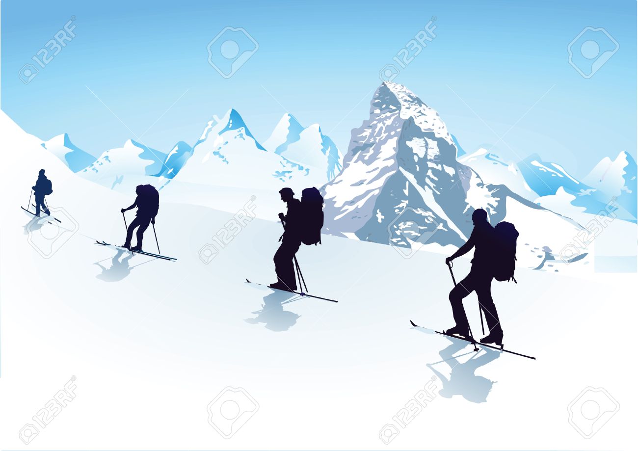 Ski mountaineering clipart - Clipground