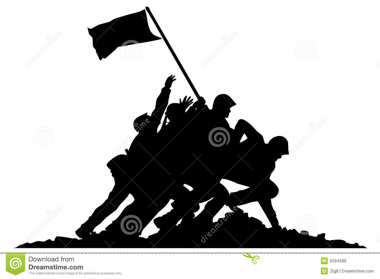 soldiers putting flag up drawing clipart - Clipground
