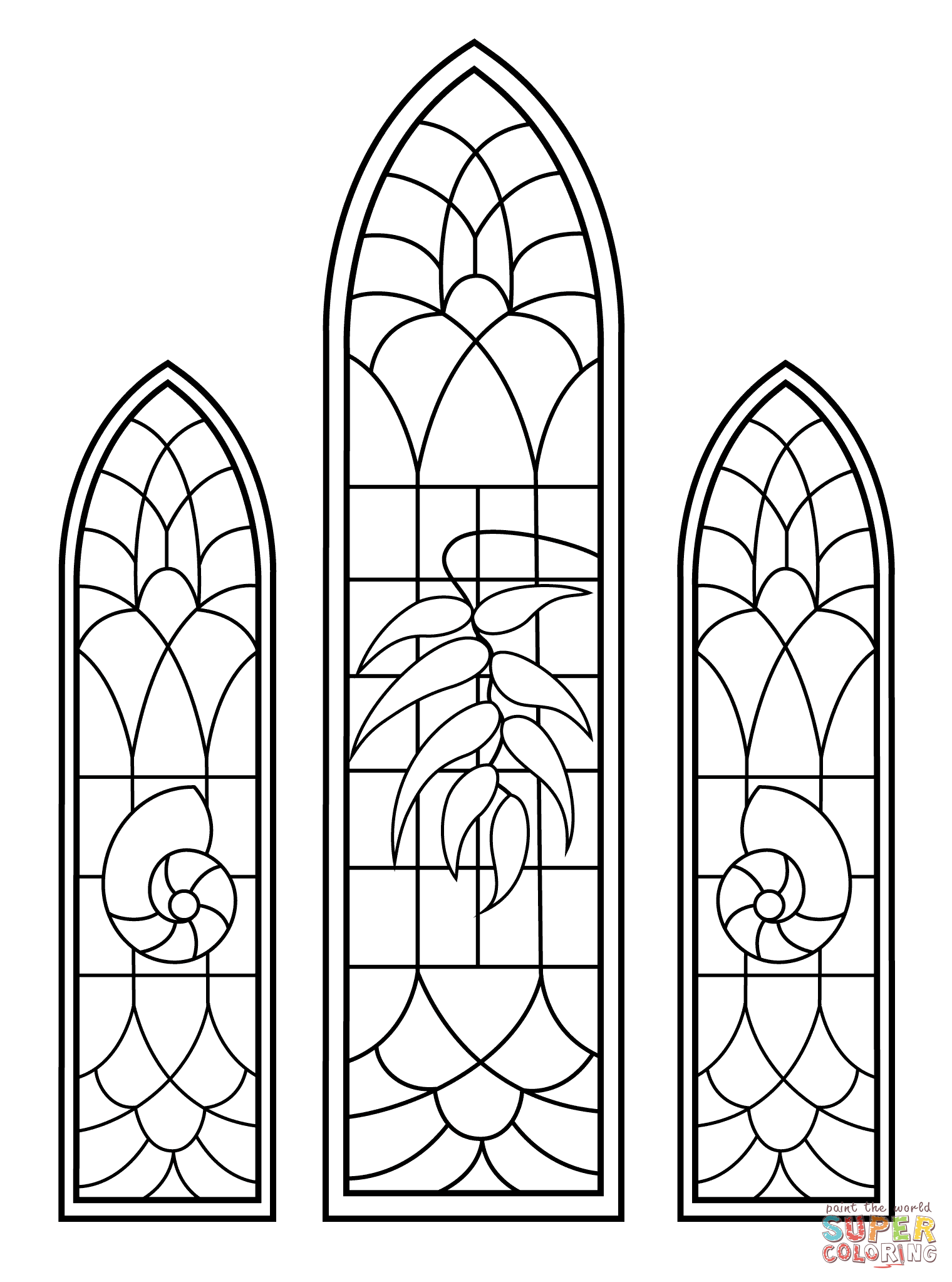 stained glass christmas to color black and white clipart