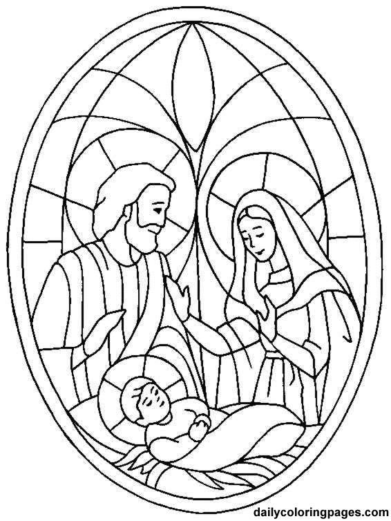 stained glass christmas to color black and white clipart - Clipground