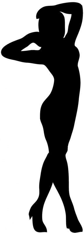 lady standing side silhouette clipart - Clipground