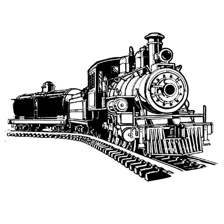 steam train clipart black and white - photo #16