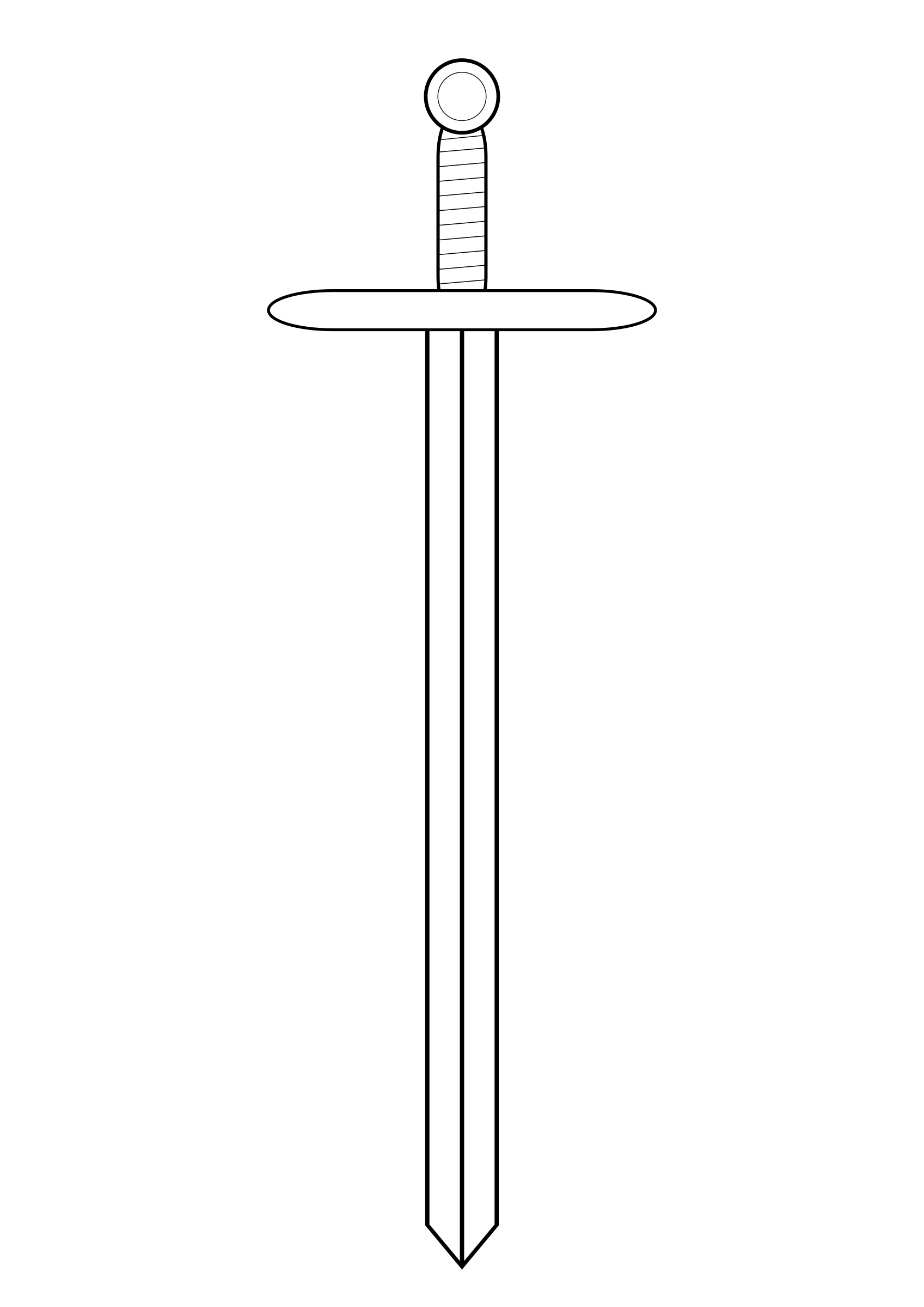 sword outline clipart - Clipground