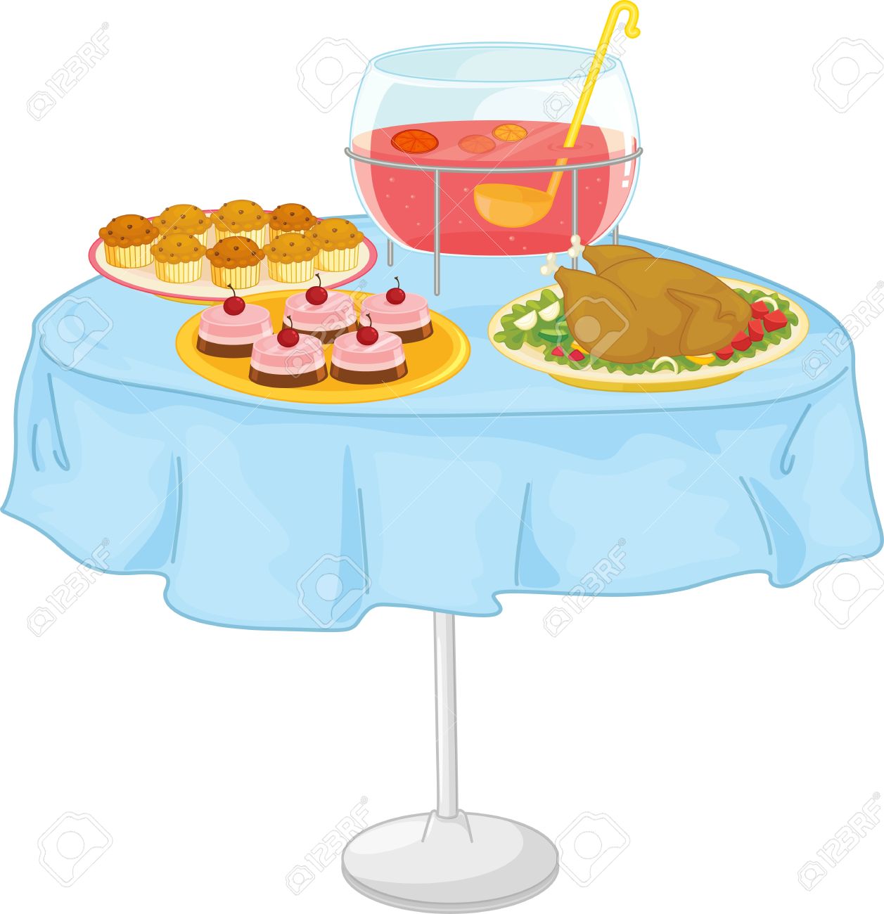 TABLE WITH FOOD CLIPART - 105px Image #4