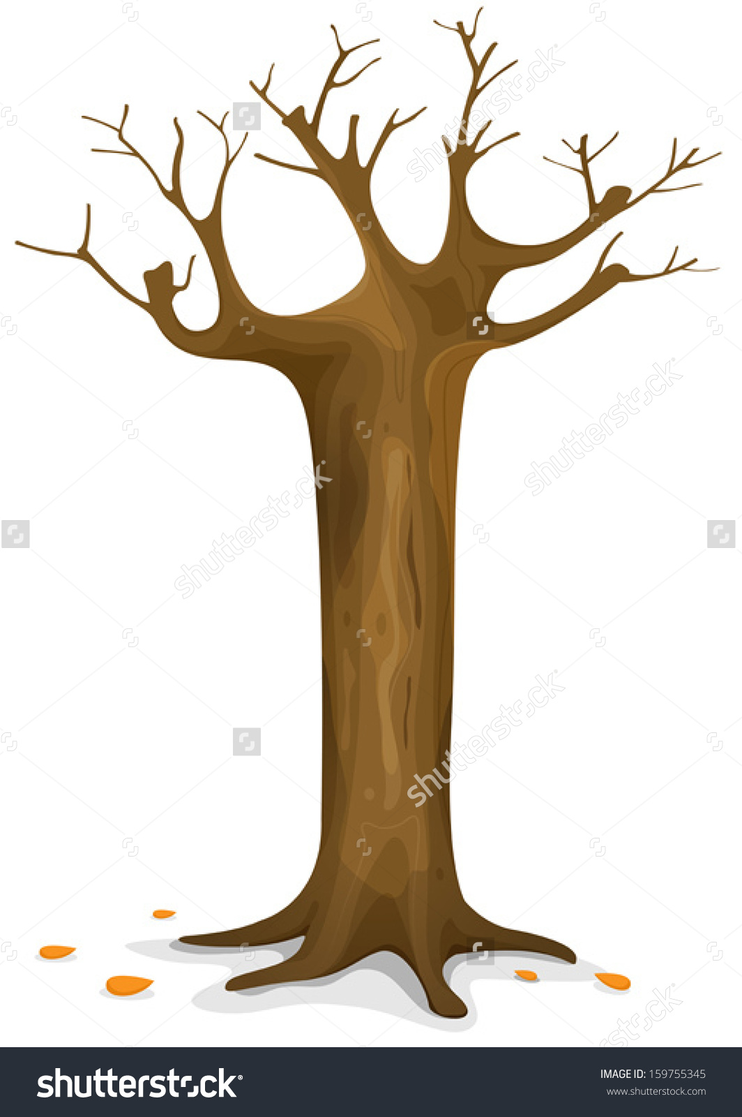 tree with trunk clipart branches - Clipground
