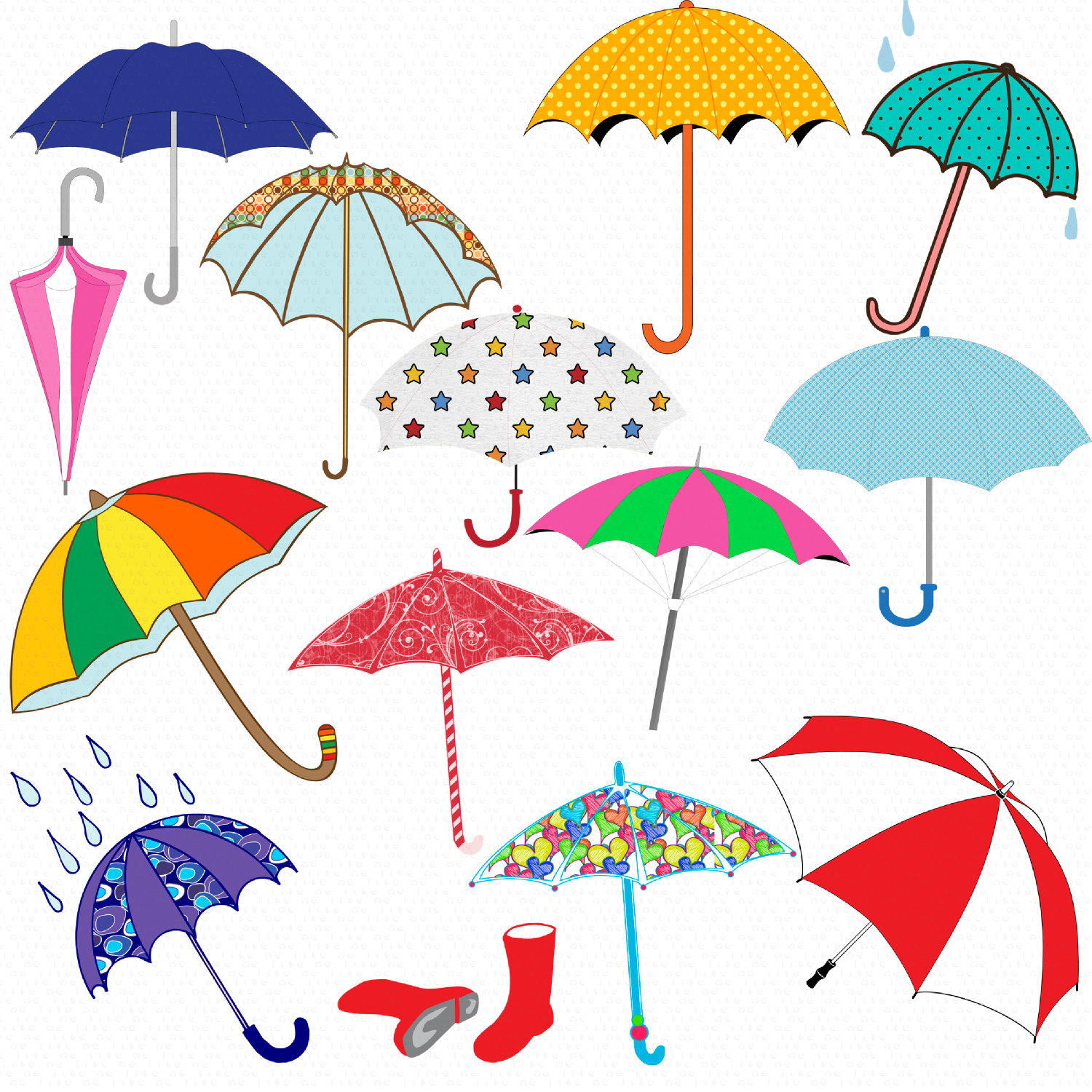 clipart of umbrellas and rain - photo #39