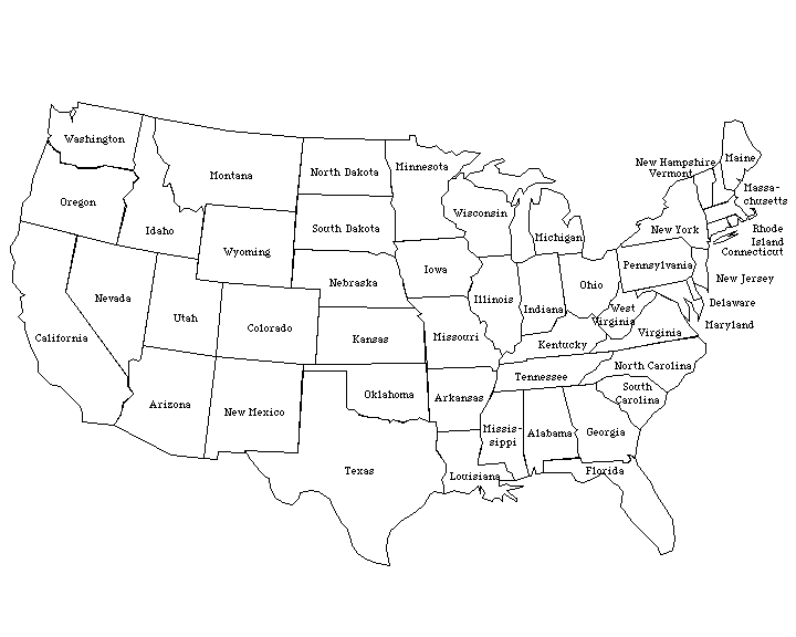 Us Map Clipart Black And White Clipground