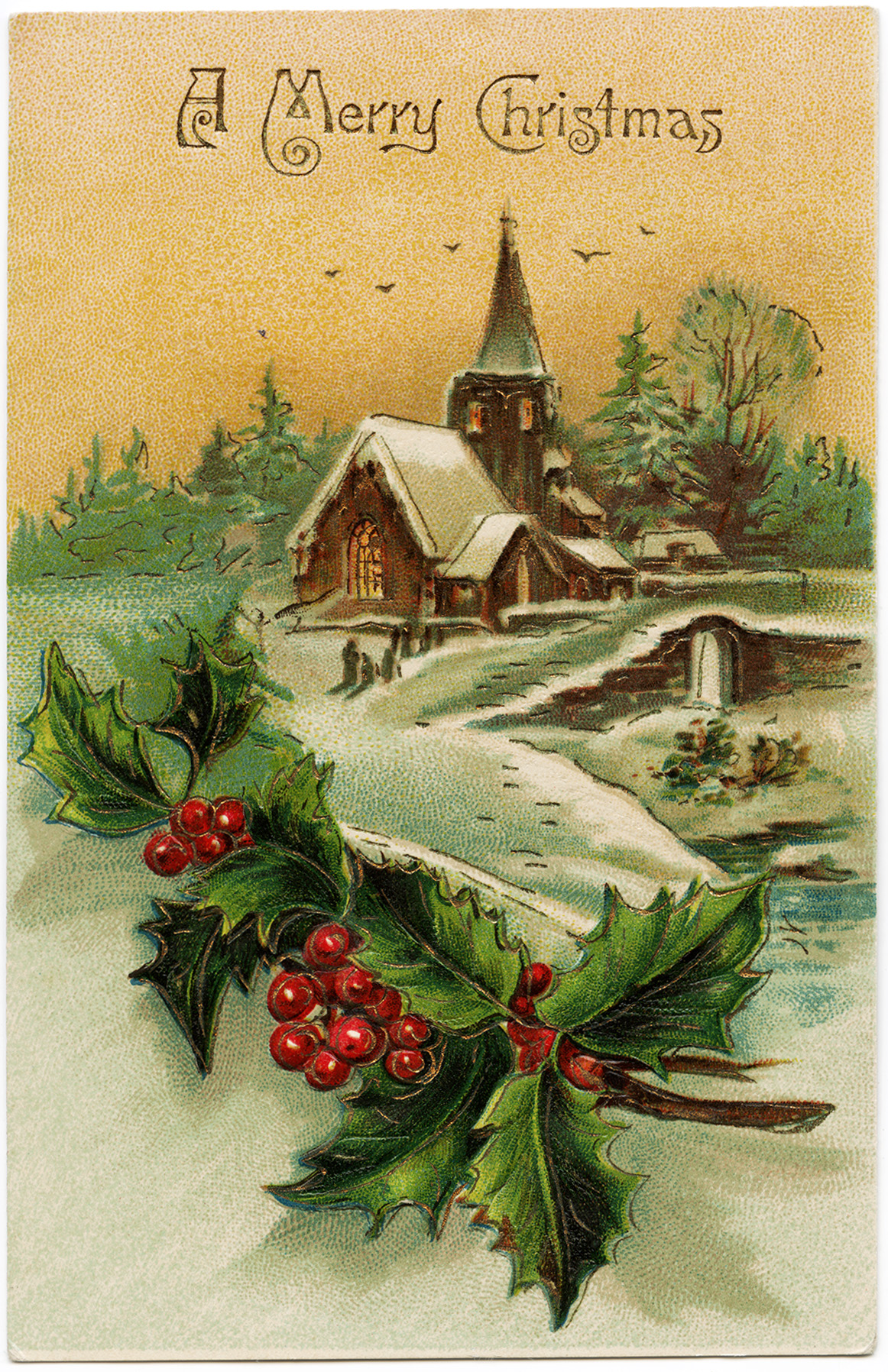 free vintage merry christmas clip art - Clipground