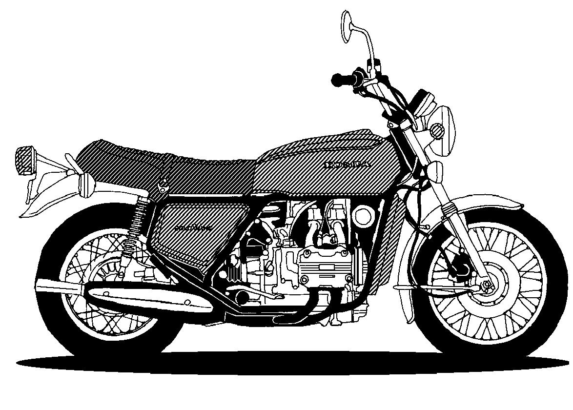 free motorcycle clipart black and white - photo #38