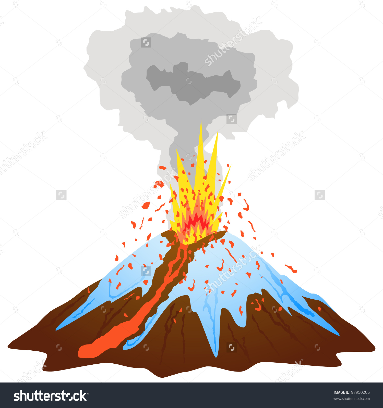 free clipart volcano erupting - photo #50
