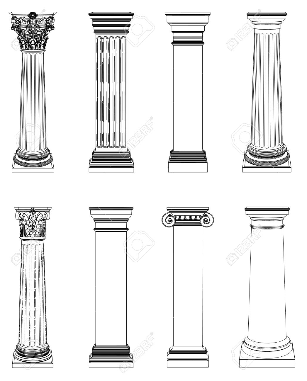 White pillars clipart - Clipground