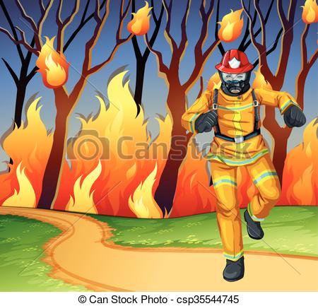 fire scene wild fireman wildfire clipart illustration drawing drawings fotosearch clip vector clipground