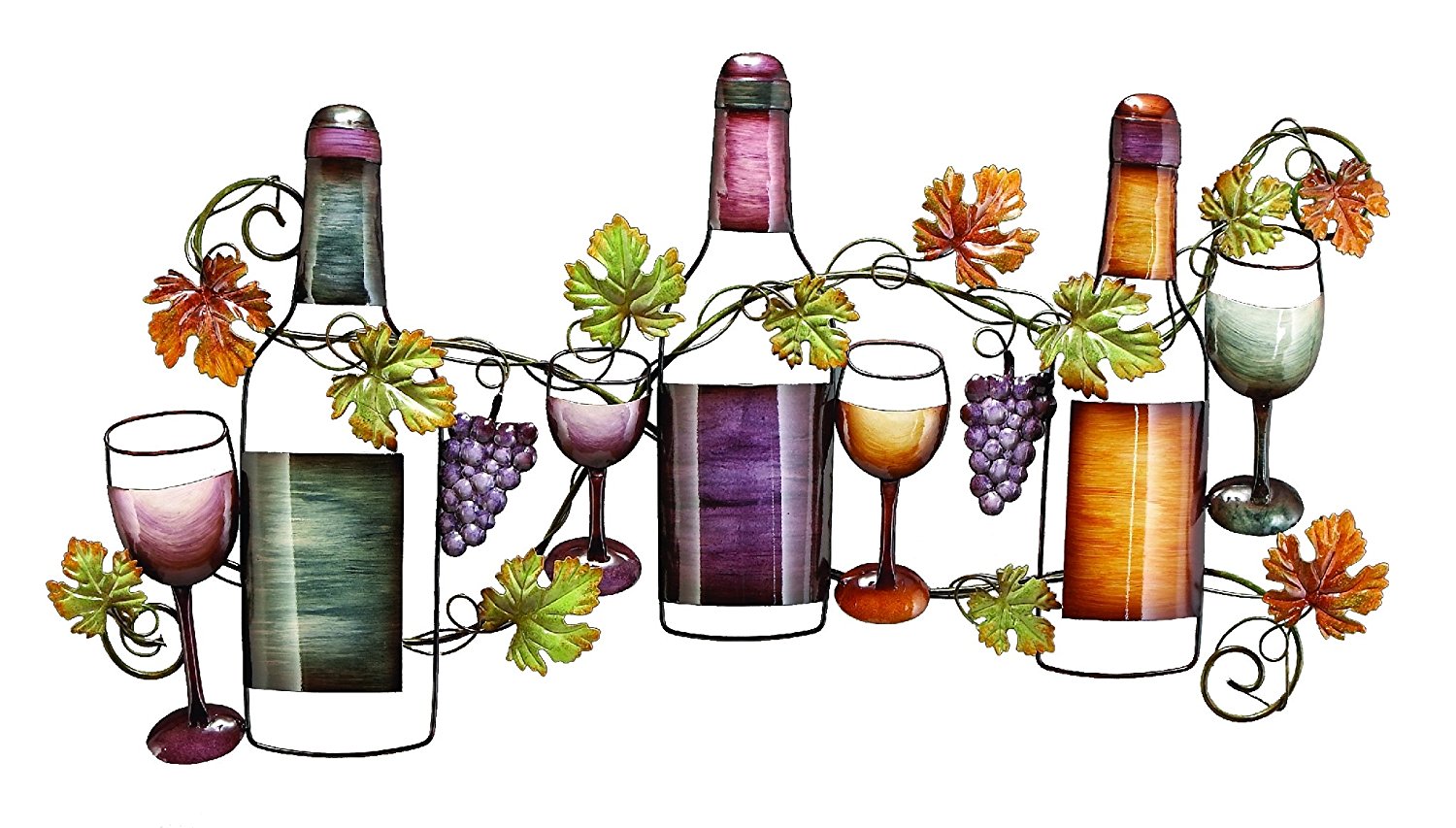 wine bottle art vineyard kitchen wall decor