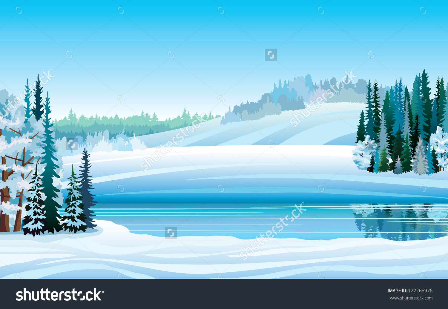 winter landscape clipart - photo #15