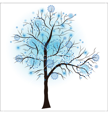 winter tree clipart blue - Clipground