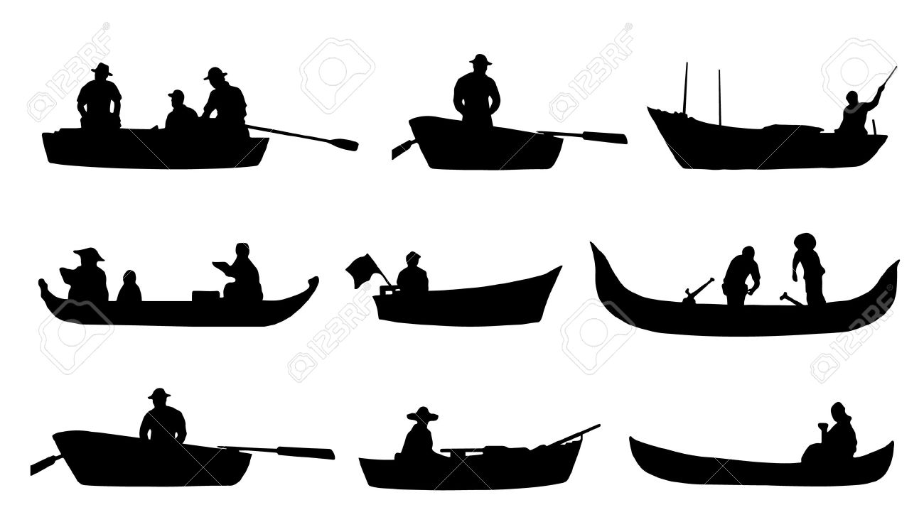 woman on bass boat vector clipart - Clipground